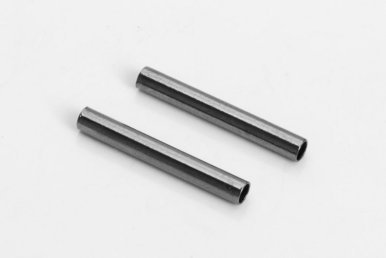 White Gold Black Gunmetal Tone Spacer Beads Light Gold Gold 20 Pcs Round Tube Spacer Beads- Silver