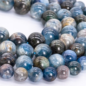 Genuine Natural Deep Green Blue Kyanite Loose Beads Round Shape 9mm 10mm 11mm 12mm