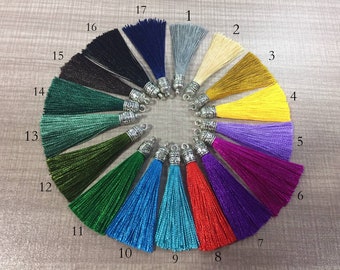 2 pcs 2.2" / 5CM Polyester Tassels Mala Tassels Multiple Color Options
