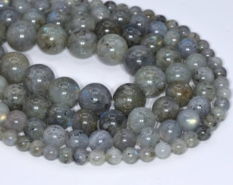 Genuine Natural Light Gray Labradorite Loose Beads Grade A Round Shape 6mm 8mm 10mm 12mm