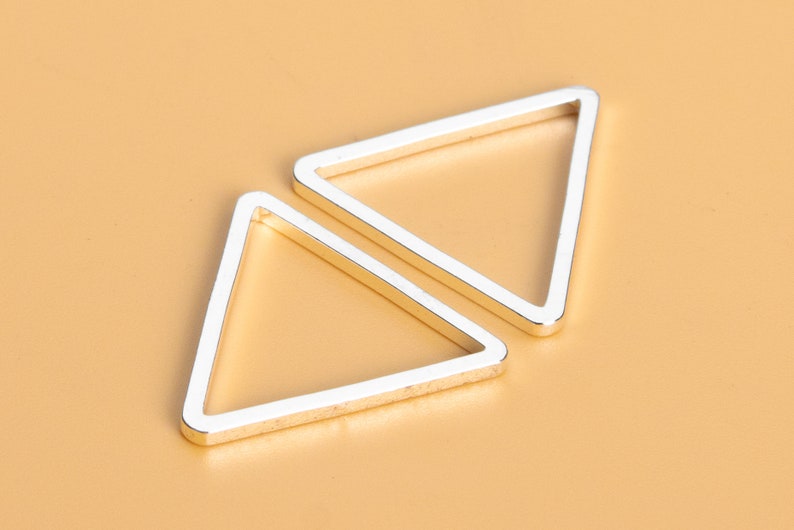 Black Gunmetal Tone Charm Silver White Gold Gold Light Gold 10 Pcs Equilateral Triangle Charms