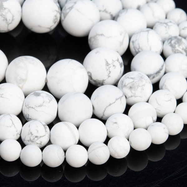 Genuine Natural Matte White Howlite Loose Beads Round Shape 6mm 8mm 10mm 15mm