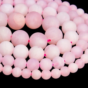 Genuine Natural Matte Rose Quartz Loose Beads Round Shape 6mm 8mm 15mm