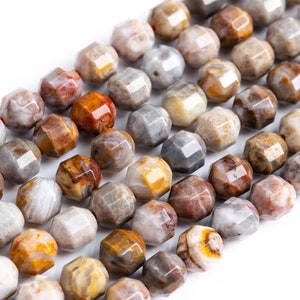 Genuine Natural Multicolor Gobi Agate Faceted Bicone Barrel Drum Shape 8x7mm