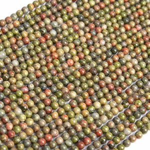 Genuine Natural Unakite Loose Beads Round Shape 3mm 4mm