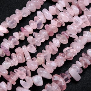 Genuine Natural Rose Quartz Loose Beads Madagascar Grade AA Pebble Chips Shape 4-10mm