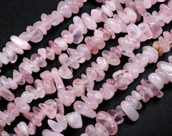 Genuine Natural Rose Quartz Loose Beads Madagascar Grade AA Pebble Chips Shape 4-10mm