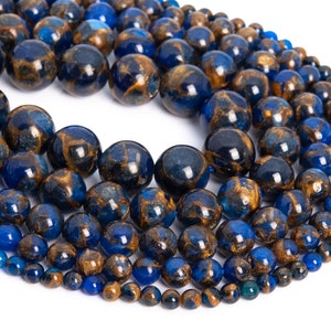 Perle sfuse di quarzo spugna in resina sintetica blu oceano forma rotonda 8 mm 10 mm 12 mm