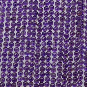 Genuine Natural Purple Amethyst Loose Beads Grade AA Round Shape 4mm