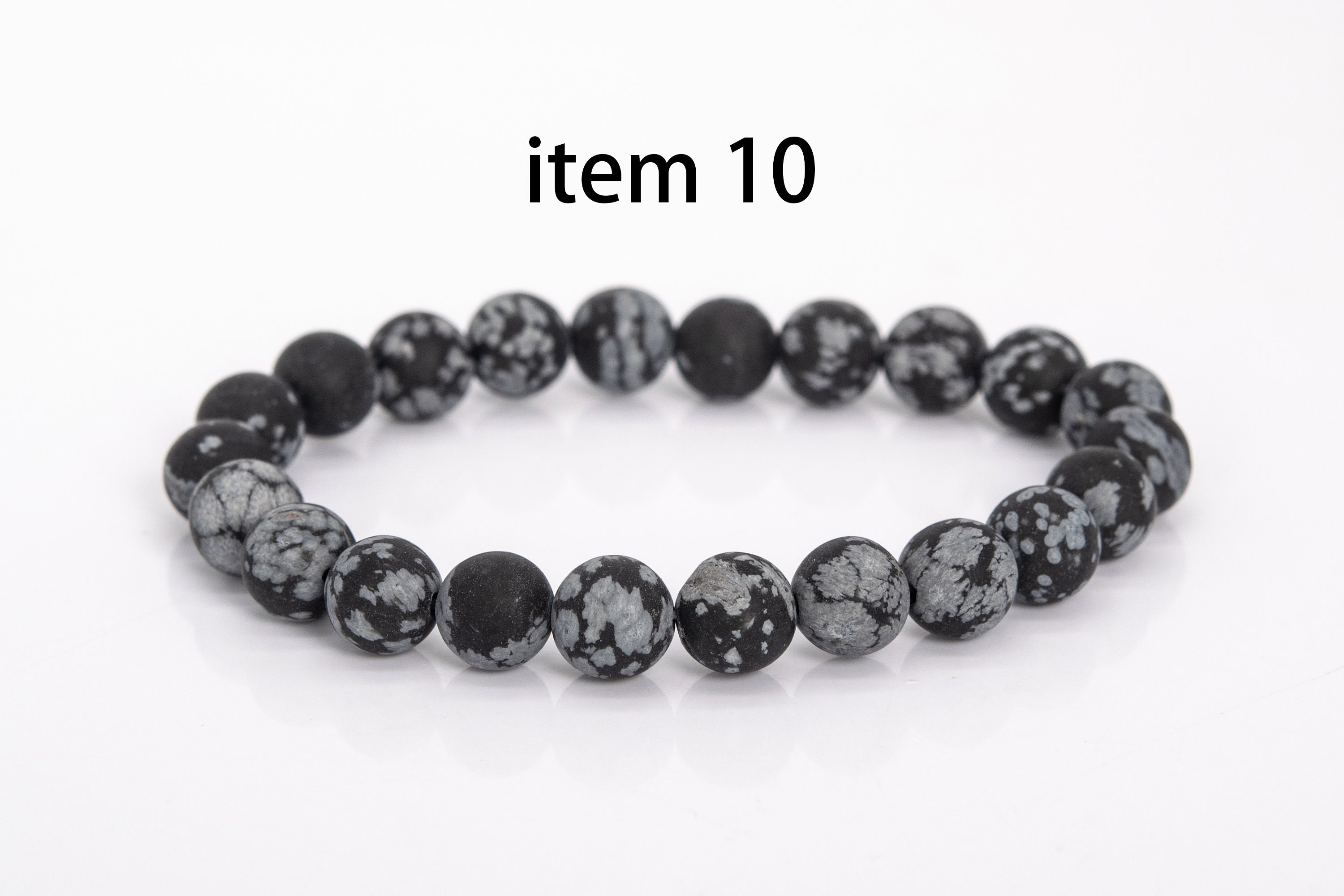 8mm Matte Round Gemstone Bracelet - Tiger Eye / Striped