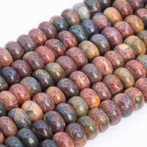 Genuine Natural Red Creek Jasper Loose Beads Rondelle Shape 10x5MM