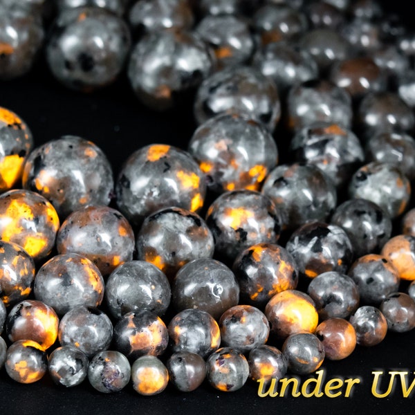 Genuine Natural Gray Fluorescent Sodalite Loose Beads Round Shape 5-6mm 7-8mm 10-11mm 12mm 14-15mm