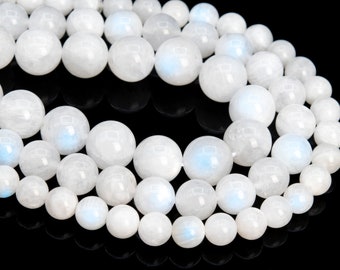 Genuine Natural Rainbow Moonstone Loose Beads Grade A+ Round Shape 5mm 8mm 10mm