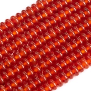 Genuine Natural Carnelian Loose Beads Rondelle Shape 4x3mm 6x3mm 8x4mm