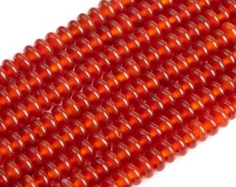 Genuine Natural Carnelian Loose Beads Rondelle Shape 4x3mm 6x3mm 8x4mm