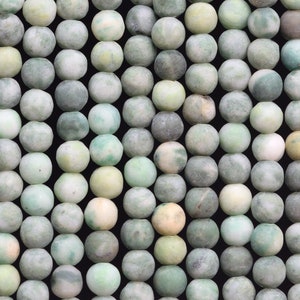 Genuine Natural Matte Green Spot Jasper Loose Beads Round Shape 4mm