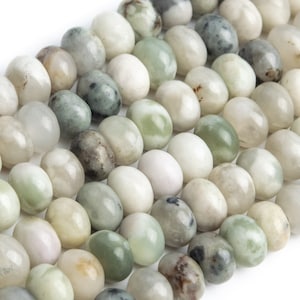 Genuine Natural Milky Green Jade Loose Beads Rondelle Shape 6x4MM