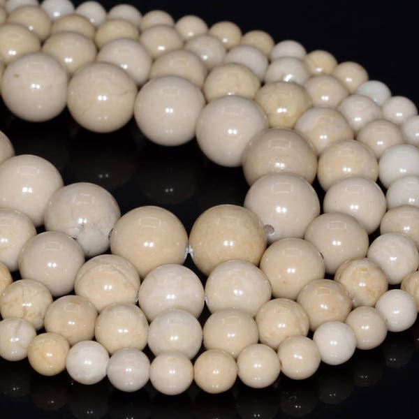 Perles en vrac de jaspe fossile naturel véritable forme ronde 6 mm 8 mm 10 mm 15 mm