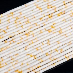 White Howlite Loose Beads Round Tube Shape 2x2mm