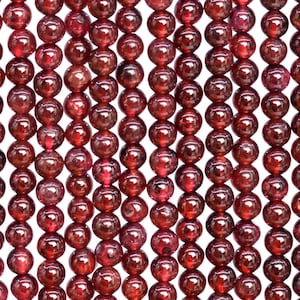 Echte Naturweinrot Granat lose Perlen Brasilien Klasse AA runde Form 3-4 mm