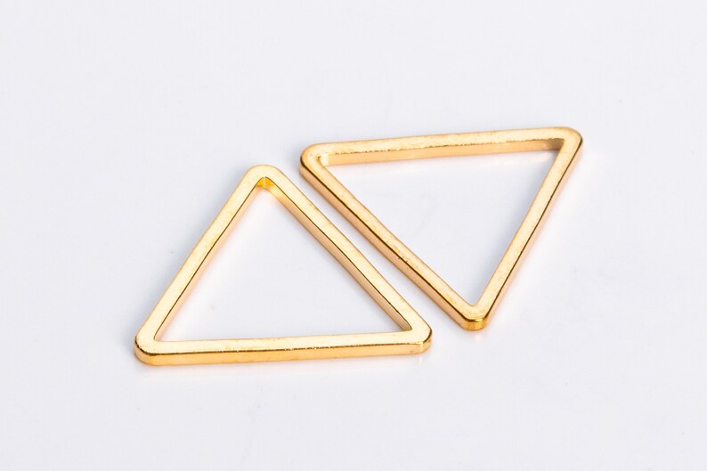 Black Gunmetal Tone Charm Silver White Gold Gold Light Gold 10 Pcs Equilateral Triangle Charms