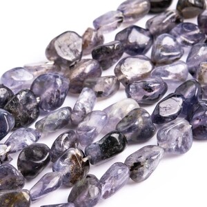 Genuine Natural Iolite Pebble Nugget Loose Beads Sri Lanka Pebble Rounded Corners Chips Shape 6-9mm 15.5" Strand