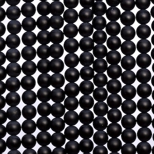 Genuine Natural Matte Black Agate Loose Beads Round Shape 4mm
