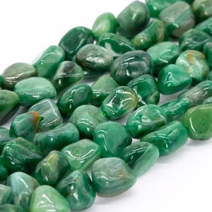 Genuine Natural African Jade Loose Beads Pebble Chips Shape 5-7mm