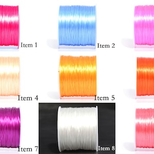 Hilo elástico japonés resistente y elástico de cristal, 1 carrete de 60 metros, varios colores, 0,8 mm de grosor, para abalorios.