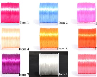 Strong Stretchy 1 Spool 60 Meters Japanese Elastic Cord / Thread Crystal String - Multiple Colors 0.8MM Thickness Beading Cord