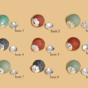 4 embouts en argent sterling 925 pour fabrication de bijoux DIY - Fleur / Floral / Dôme / Feuille / Coeur / Marguerite