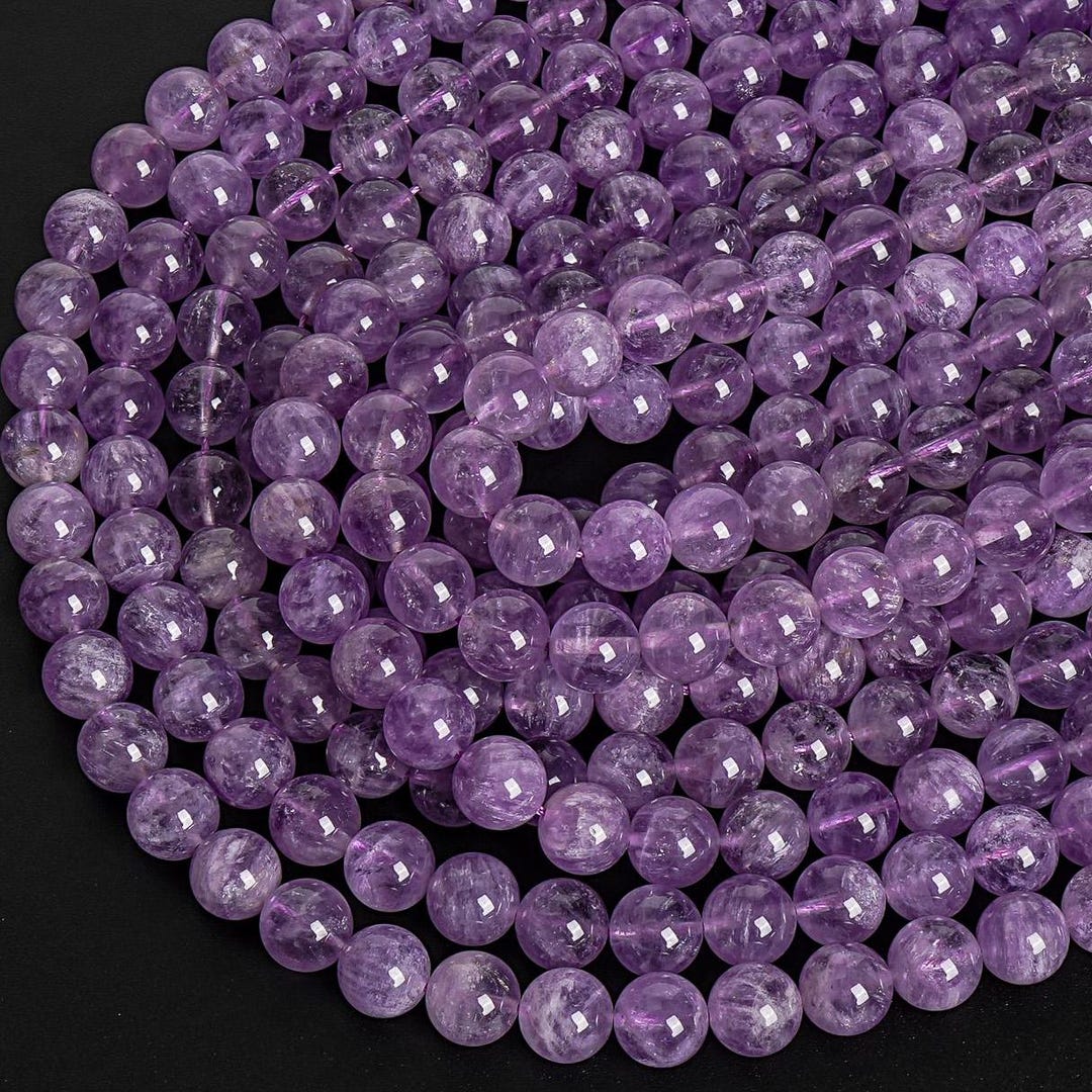 Translucent Amythyst Genuine Natural Brazil Translucent Light Lavender Amethyst Loose Beads ...