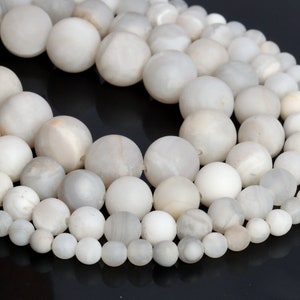 Genuine Natural Matte White Crazy Lace Agate Loose Beads Round Shape 6mm 8mm 10mm