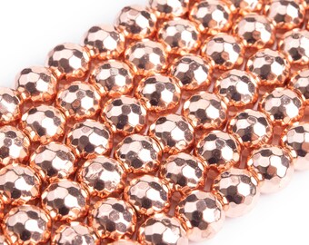 18k roségoudkleurige hematietkralen Grade AAA natuurlijke edelsteen microfacetvormige ronde losse kralen 5-6 MM 8 MM 9-10 MM 11-12 MM
