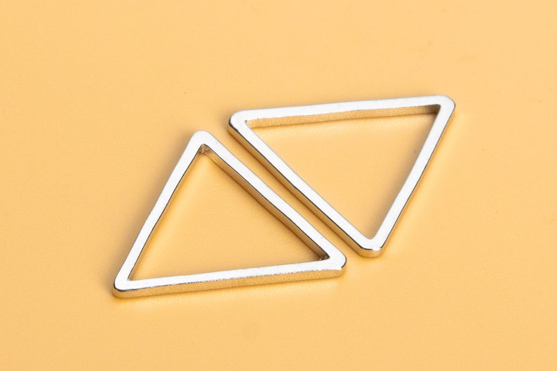 Black Gunmetal Tone Charm Silver White Gold Gold Light Gold 10 Pcs Equilateral Triangle Charms