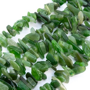 Genuine Natural Grass Green Jasper Loose Beads Grade AAA Stick Pebble Chip Shape 12-24x3-5mm