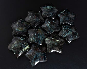 Echter natürlicher Black Flash Astrophyllit Anhänger-Sternform Astrophyllit Top gebohrter Cabochon Edelstein-Anhänger