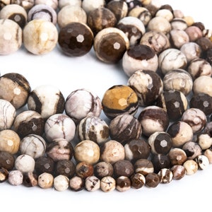 Genuine Natural Australia Zebra Jasper Loose Beads Micro Faceted Round Shape 6mm 8mm 10mm 12mm