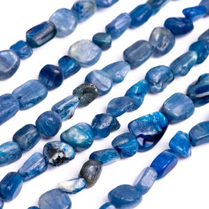 Genuine Natural Blue Kyanite Loose Beads Grade A Pebble Chips Shape 5-7mm