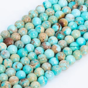 Perles en vrac de jaspe impérial de sédiments de mer bleu vert menthe 4 mm