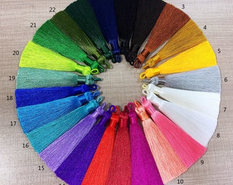 2 pcs 3.54" / 9CM Polyester Tassels Mala Tassels Multiple Color Options
