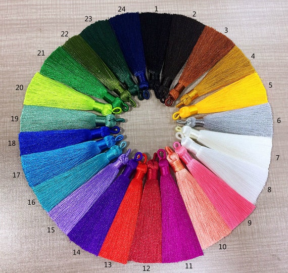 2 pcs 3.54" / 9CM Polyester Tassels Mala Tassels Multiple Color Options