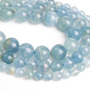 Genuine Natural Blue Onyx (Lemurian Aquatine Calcite) Loose Beads Grade AAA Round Shape 6mm 8mm 8-9mm 10mm 10-11mm