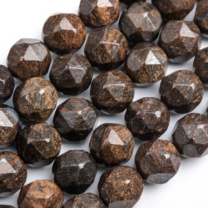 Genuine Natural Toffee Bar Bronzite Loose Beads Star Cut Faceted Shape 5-6mm 7-8mm 9-10mm