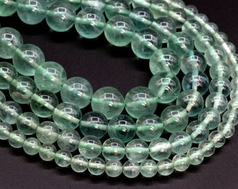 Genuine Natural Green Fluorite Loose Beads Grade AAA Round Shape 6mm 8mm 10mm 12mm