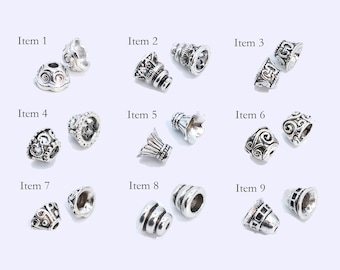 30 pcs Bead Caps Spacers End Cap DIY Jewelry Making - Antique Silver Tone