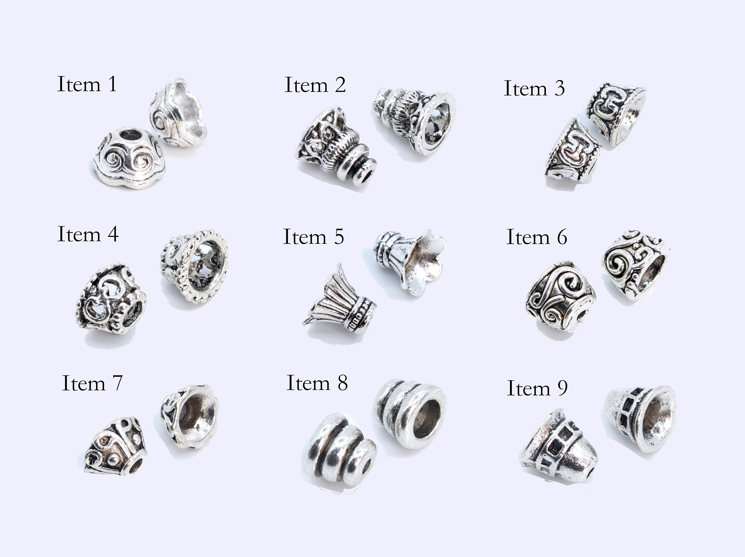 30 pcs Bead Caps Spacers End Cap DIY Jewelry Making - Antique Silver Tone