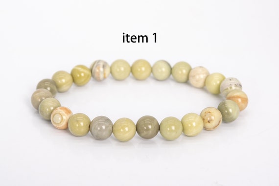 8mm Round Gemstone Bracelet - Jade / Larvikite / Chrysoprase