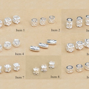 5 Stück Sterling Silber Spacer Perlen DIY Schmuck machen