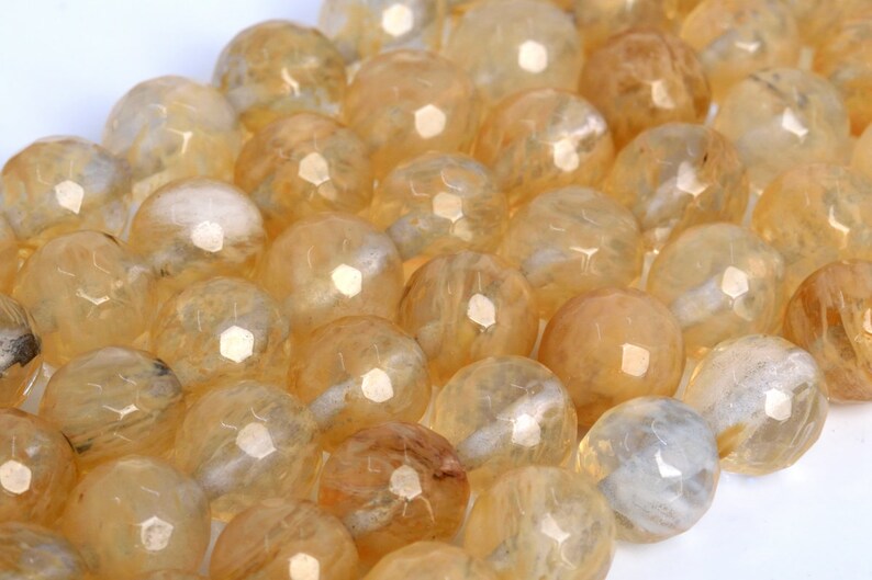 Milky Golden Quartz Loose Beads Micro Faceted Round Shape 6mm Etsy